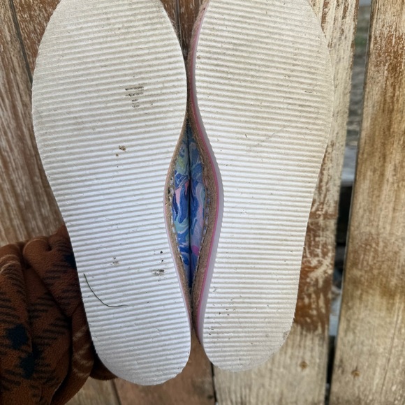 Lilly Pulitzer Women’s Marlo Blue Pink Espadrille Platform Loafer Shoe Size 8 - Picture 6 of 11